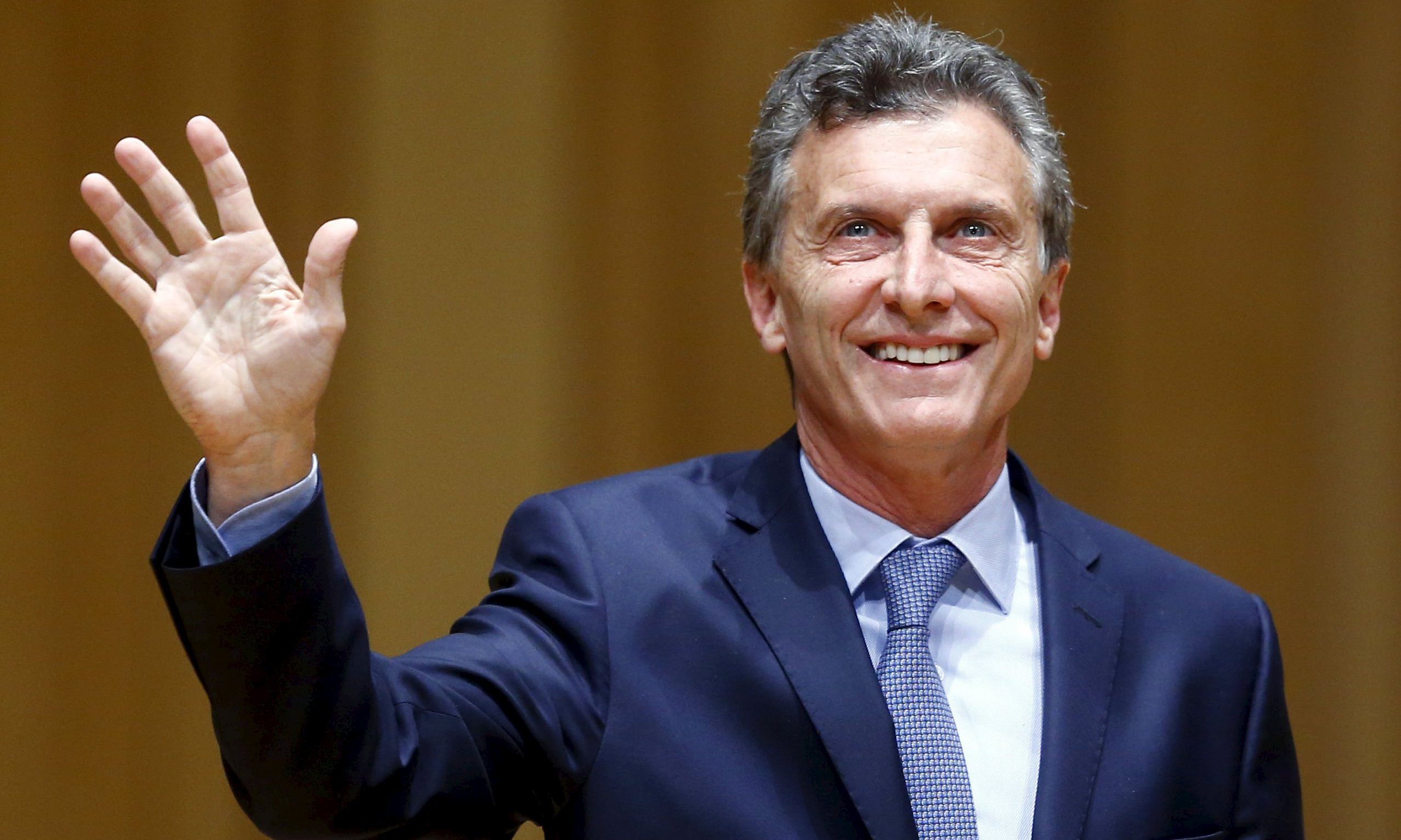 Argentina's President-elect Macri Acknowledges The Audience As He ...