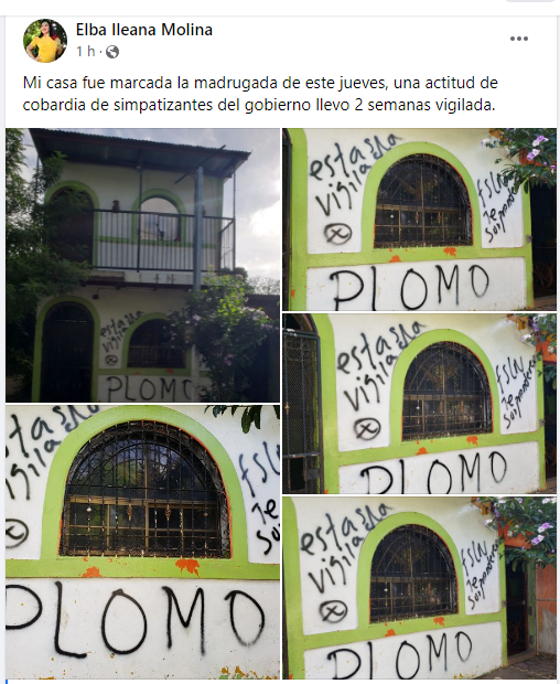 Marcan con "plomo" casa de periodista Elba Ileana Molina en Carazo